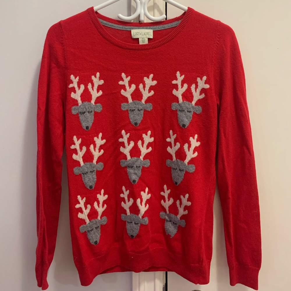 Lucy & Laurel Christmas sweater.